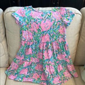 Floral Kids Dress - Pink and Green